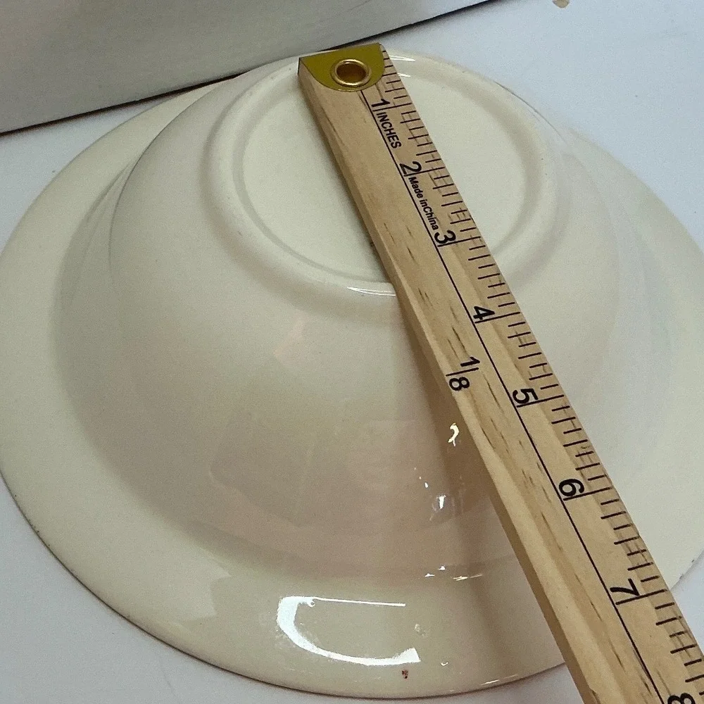 Homer Laughlin Vintage Floral Serving Bowl Burgundy Gold Trim 9‎ Inch G48N6 USA